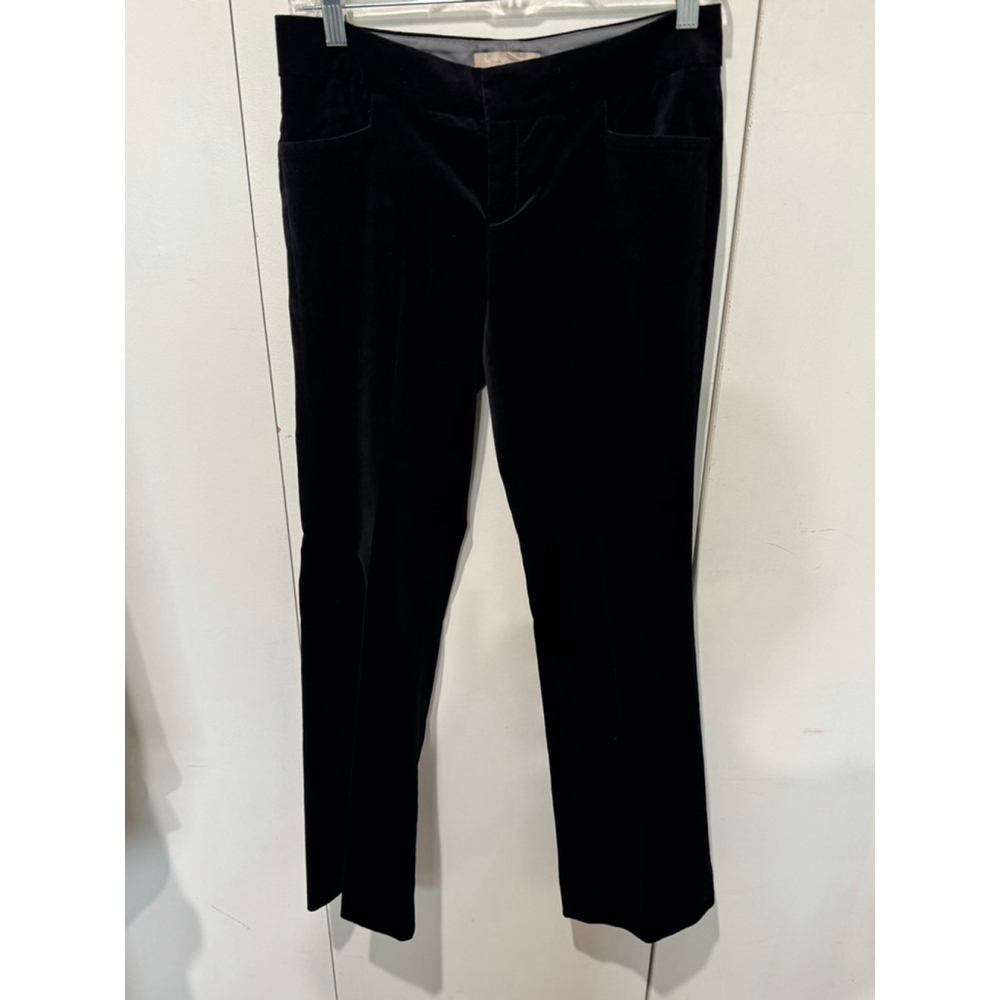 Women's Banana Republic Petite Black stretch Velvet Sloan Fit Trousers Size 4P